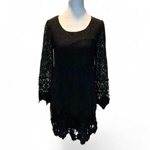 LeShop Black lace dress with long sleeves #gothic #whimsygoth size medium